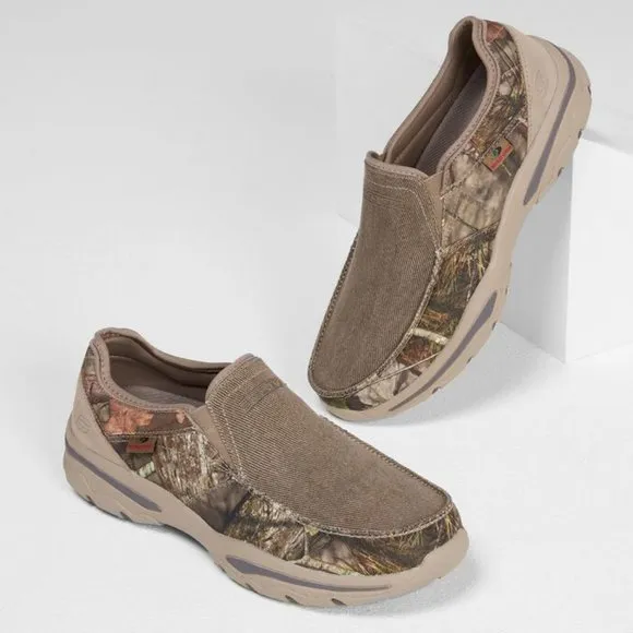 SKECHERS Men's Canvas Memory Foam Slip On Shoes - Extra Wide