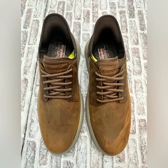 Skechers Mens Slip ins Garza Gervin Trainers Hands Free Leather Sneakers 14