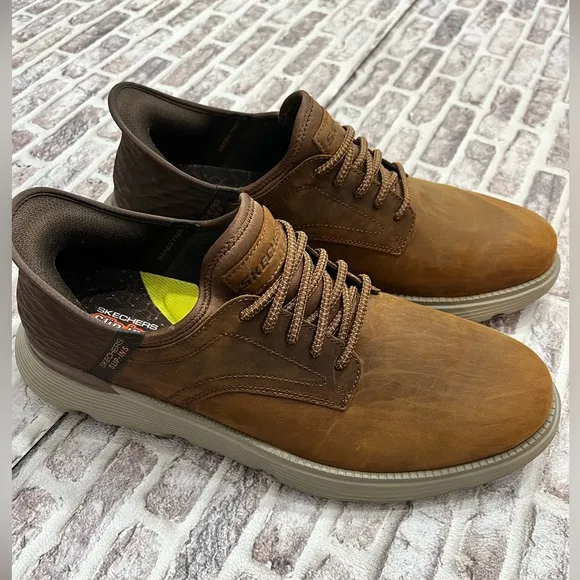 Skechers Mens Slip ins Garza Gervin Trainers Hands Free Leather Sneakers 14