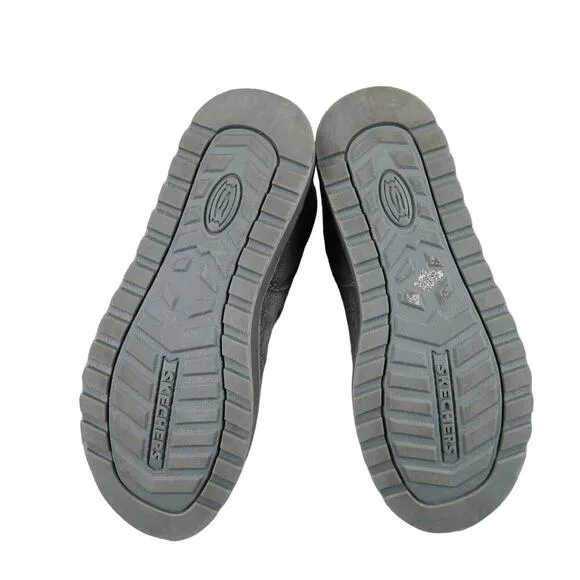 Skechers Shoes Womens 6 Boots Winter Slouchy Comfort Warm Leather Faux Fur Gray