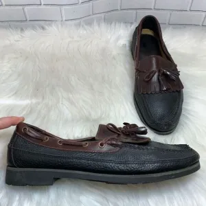 Skerry TopSiders Black Pebbled Leather Boat Shoes