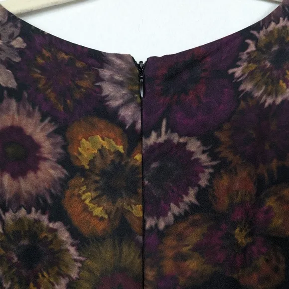 Slate &amp; Willow Purple &amp; Orange Dark Florals Square Neck Mini Dress Size 6