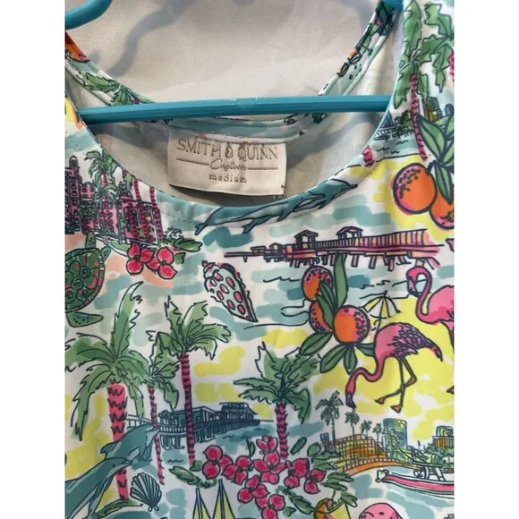 Smith &amp; Quinn Short Sleeve Limited Edition Dress, St Pete Fl Tropical Pattern