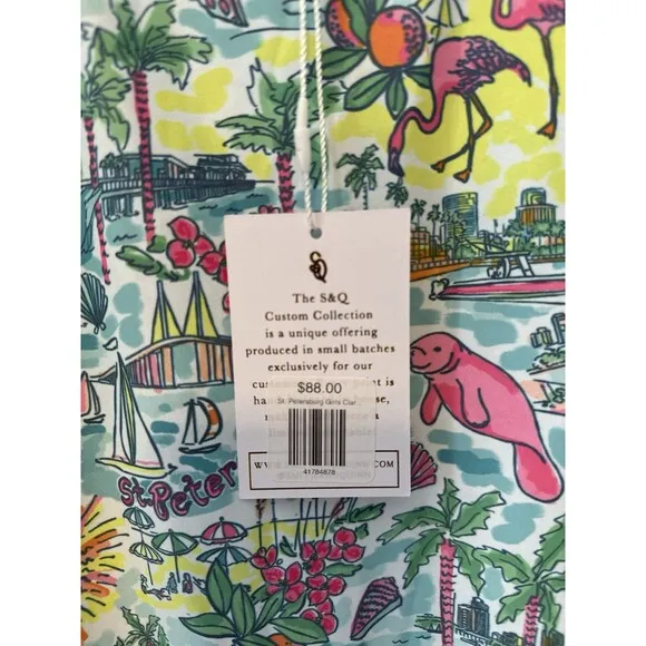 Smith &amp; Quinn Short Sleeve Limited Edition Dress, St Pete Fl Tropical Pattern