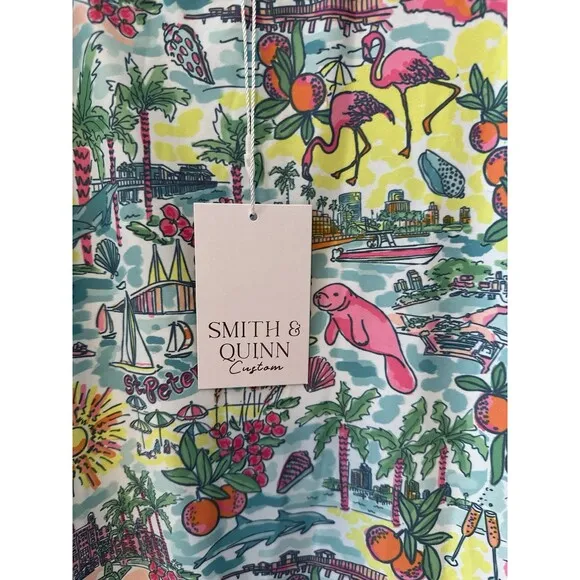 Smith &amp; Quinn Short Sleeve Limited Edition Dress, St Pete Fl Tropical Pattern