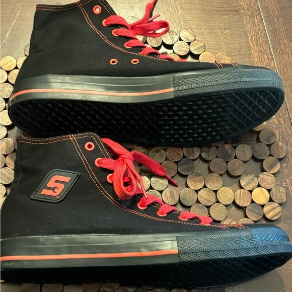 Snap On Hot Rod Side 10‎ Men's Black High Top Canvas Sneakers Fall Winter Shoes