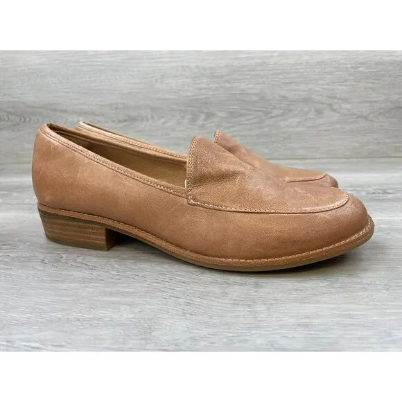 Sofft Napoli SF0052788 Women 10M Brown Leather Slip-On Heel Comfort Loafer Shoes