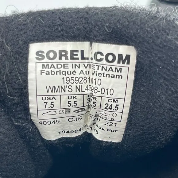 Sorel Black Kinetic Renegade Caribou Sneakers | Size 7.5