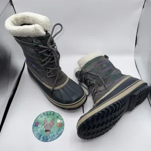 Sorel Boots Size 9 Tall Joan Of Arctic Aztec Print Winter Waterproof Snow Shoes