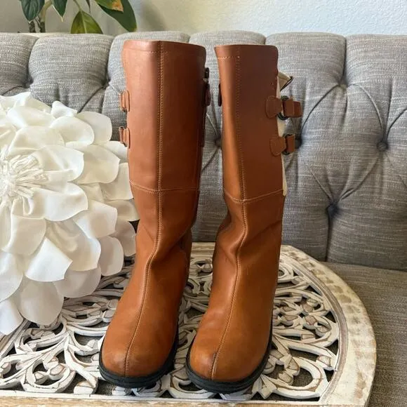Sorel Brown Tall Leather Zip up Boots Women’s 9.5
