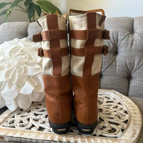 Sorel Brown Tall Leather Zip up Boots Women’s 9.5