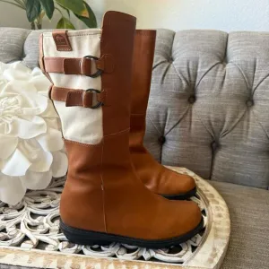 Sorel Brown Tall Leather Zip up Boots Women’s 9.5