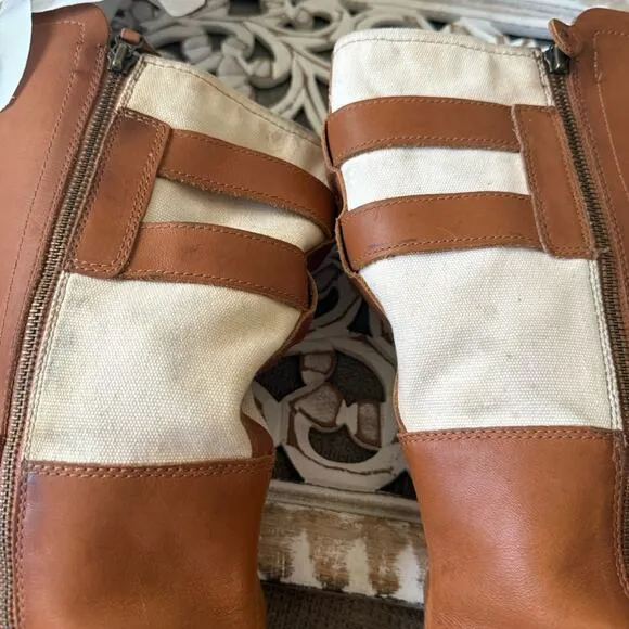 Sorel Brown Tall Leather Zip up Boots Women’s 9.5