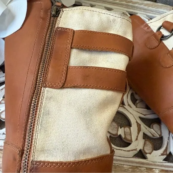Sorel Brown Tall Leather Zip up Boots Women’s 9.5