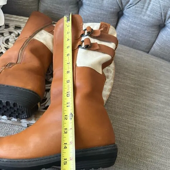 Sorel Brown Tall Leather Zip up Boots Women’s 9.5