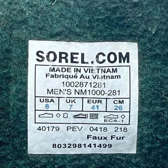 Sorel Caribou Boots Men's 8‎ Tan Black Nubuck Insulated Lined Shoes NM1000-281