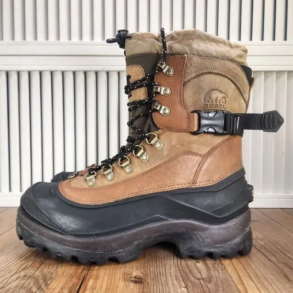Sorel Conquest Men's 10 Brown Waterproof 400g Insulated Winter Boots NM1049-265