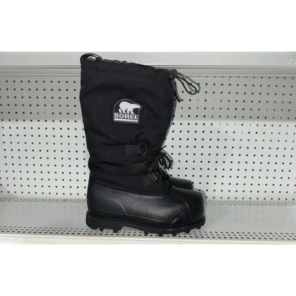 Sorel Glacier Womens WP Felt Lined Insulated Winter Snow Boots Size 8 Black