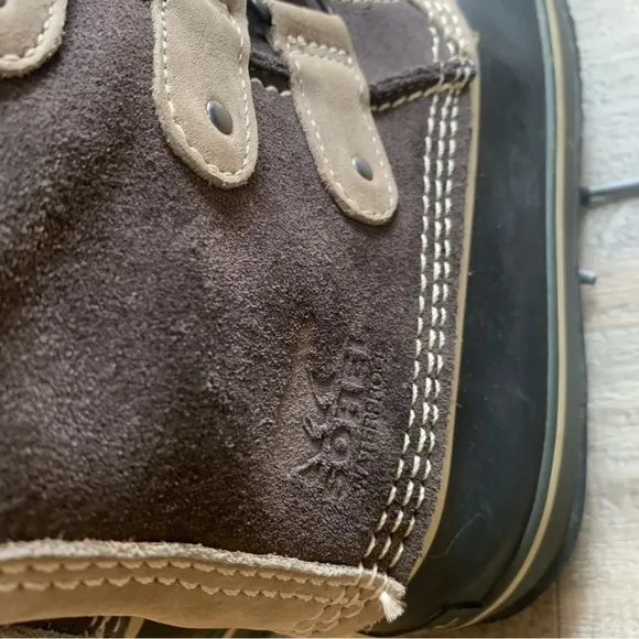 Sorel Joan of Arctic Tall Mid Calf Suede Fur Trim Waterproof Lace Boots
