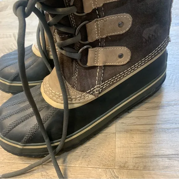 Sorel Joan of Arctic Tall Mid Calf Suede Fur Trim Waterproof Lace Boots