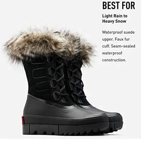 SOREL JOAN of Arctic Next Faux Fur Waterproof Snow Boot, Black, Size 10, NWT
