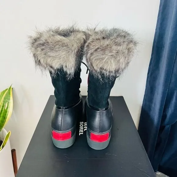 SOREL JOAN of Arctic Next Faux Fur Waterproof Snow Boot, Black, Size 10, NWT