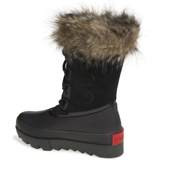 SOREL JOAN of Arctic Next Faux Fur Waterproof Snow Boot, Black, Size 10, NWT