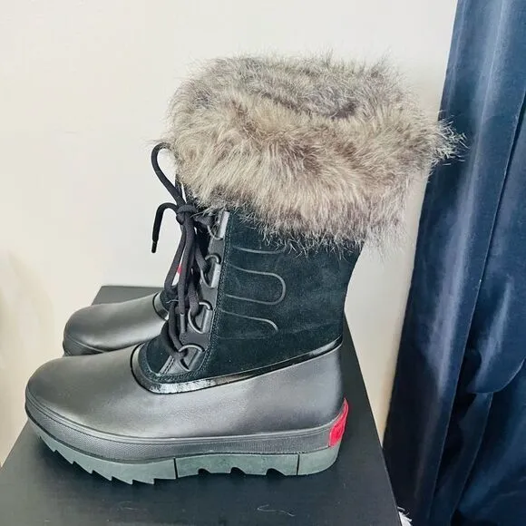 SOREL JOAN of Arctic Next Faux Fur Waterproof Snow Boot, Black, Size 10, NWT