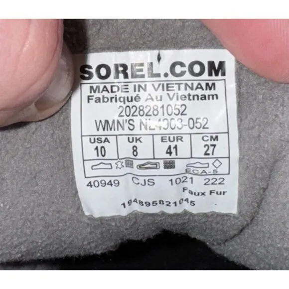 Sorel Kinetic Breakthru Caribou Womens Suede WP Insulated Boots Size 10 Gray