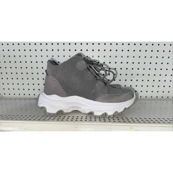 Sorel Kinetic Breakthru Caribou Womens Suede WP Insulated Boots Size 10 Gray