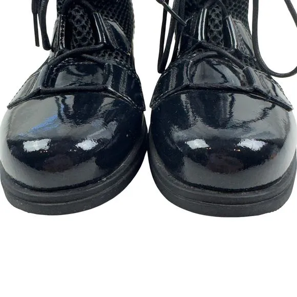 Sorel Major Mesh Patent Leather Lace Up Military Style Boots Women's Size 7