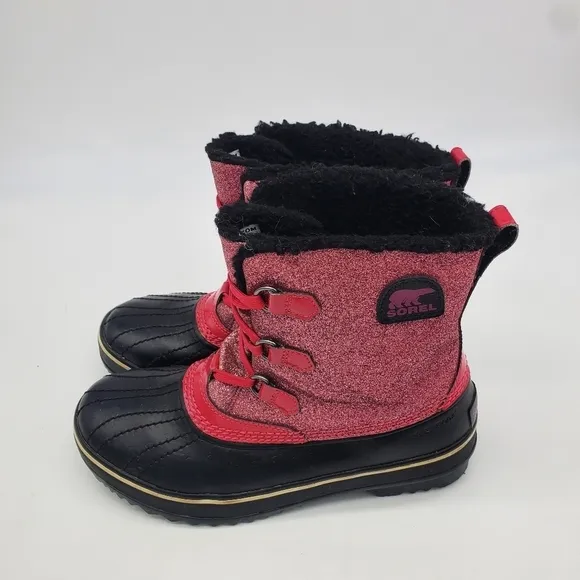 Sorel Shoes 6 Youth Girl's Tivoli Waterproof Outdoor Winter Boots Glitter Pink