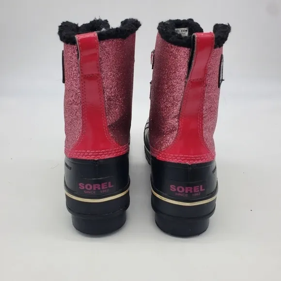 Sorel Shoes 6 Youth Girl's Tivoli Waterproof Outdoor Winter Boots Glitter Pink