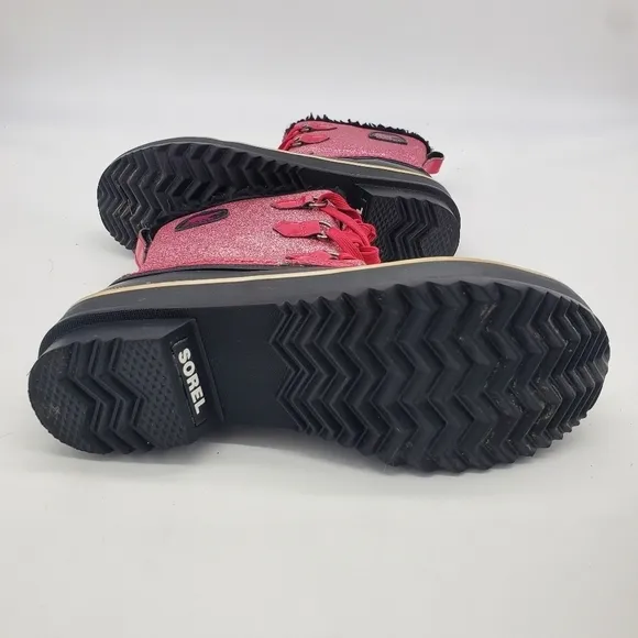 Sorel Shoes 6 Youth Girl's Tivoli Waterproof Outdoor Winter Boots Glitter Pink