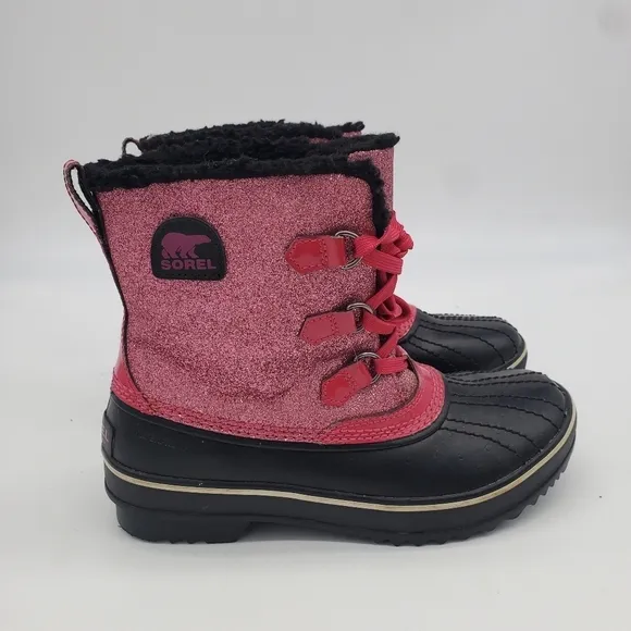 Sorel Shoes 6 Youth Girl's Tivoli Waterproof Outdoor Winter Boots Glitter Pink
