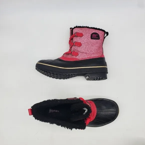 Sorel Shoes 6 Youth Girl's Tivoli Waterproof Outdoor Winter Boots Glitter Pink