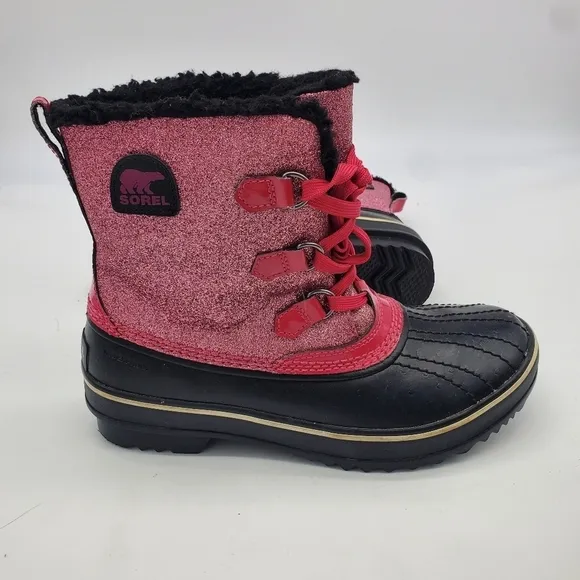 Sorel Shoes 6 Youth Girl's Tivoli Waterproof Outdoor Winter Boots Glitter Pink