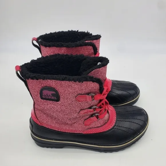 Sorel Shoes 6 Youth Girl's Tivoli Waterproof Outdoor Winter Boots Glitter Pink