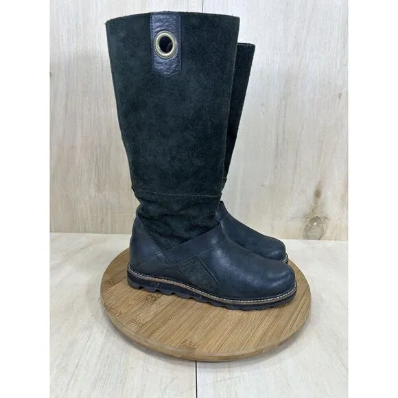 Sorel Wicked Tall Black Suede Knee High Boots Womens Size 8
