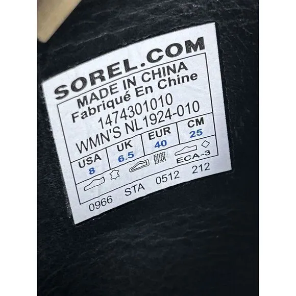 Sorel Wicked Tall Black Suede Knee High Boots Womens Size 8
