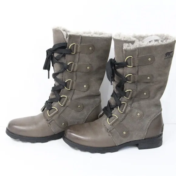 Sorel Winter Boots Emelie Lace up Women Waterproof Shoes sz 6 Lined