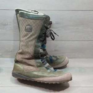 Sorel Women Mackenzie Tall Leather Insulated Line Multi-Color Boots Shoes Sz 12