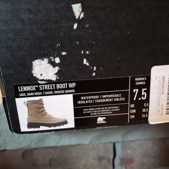 Sorel Women's Lennox Street Rain Boot — Waterproof Leather Boots Size 7.5