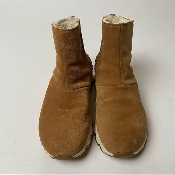 Sorel Kinetic Sport Short Boots Camel Brown Suede 8 Elk