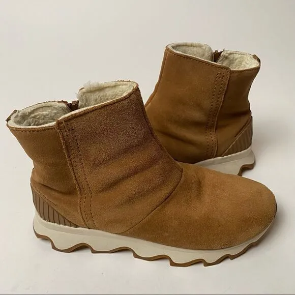 Sorel Kinetic Sport Short Boots Camel Brown Suede 8 Elk