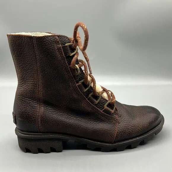 SOREL Phoenix Short Lace Up Boots Burro Brown