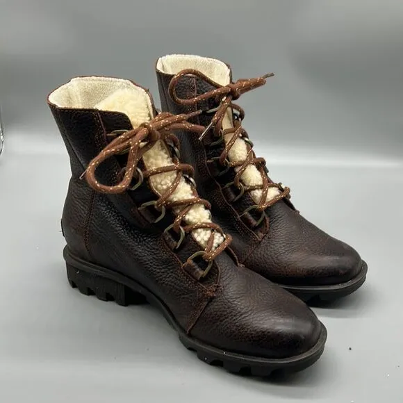 SOREL Phoenix Short Lace Up Boots Burro Brown