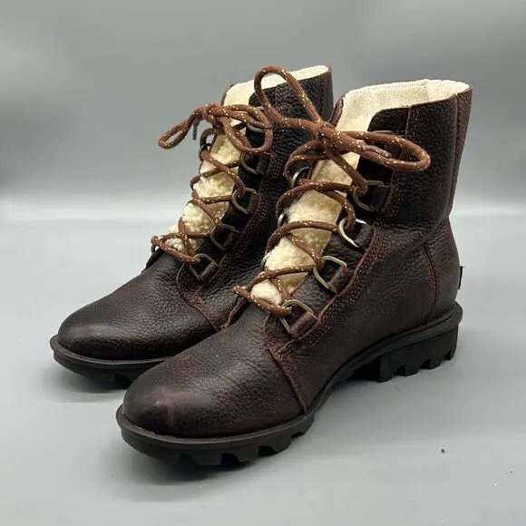 SOREL Phoenix Short Lace Up Boots Burro Brown