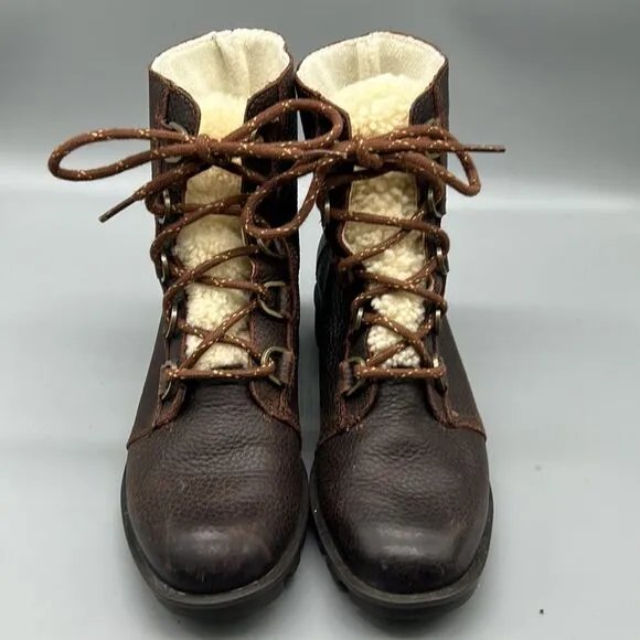 SOREL Phoenix Short Lace Up Boots Burro Brown