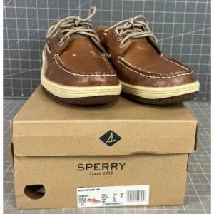 Sperry Billfish 3-Eye Boat Shoe Men's Casual Shoes Dark Tan Leather Sz. 10 M